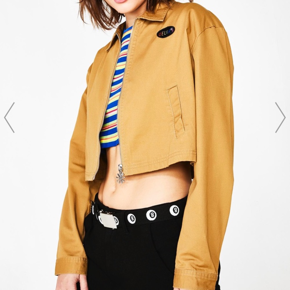 Delia’s cropped tan cargo jacket NWT
